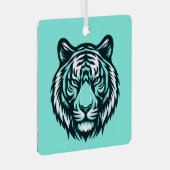 ティール（緑がかった色）タイガーデザインも メタルオーナメント (正面右)