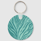 「ティール(緑がかった色)タイド」モダン抽象芸術アクアパターンキーチェーン キーホルダー (裏面)