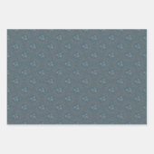 ティール(緑がかった色)タペストリーロココマンダラエレガントアールデコファン ラッピングペーパーシート (正面)