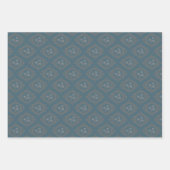 ティール(緑がかった色)タペストリーロコマンダラエレガントオジーダマスク ラッピングペーパーシート (正面3)