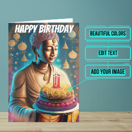 ティール（緑がかった色）&タンブッダ誕生日 カード