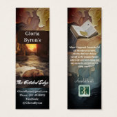 ティール(緑がかった色)タン作家の販促資料ブックマーク (正面&裏面)