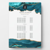 ティール（緑がかった色）-ターコイズおよび金ゴールドアグリビジネス フォトプラーク (正面)