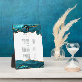 ティール（緑がかった色）-ターコイズおよび金ゴールドアグリビジネス フォトプラーク