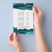 ティール(緑がかった色)-ターコイズと金ゴールドのAgate Stone Services チラシ (ハンドル)