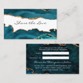 ティール(緑がかった色)-ターコイズと金ゴールドエージェントの参照カード 紹介カード (正面/裏面)