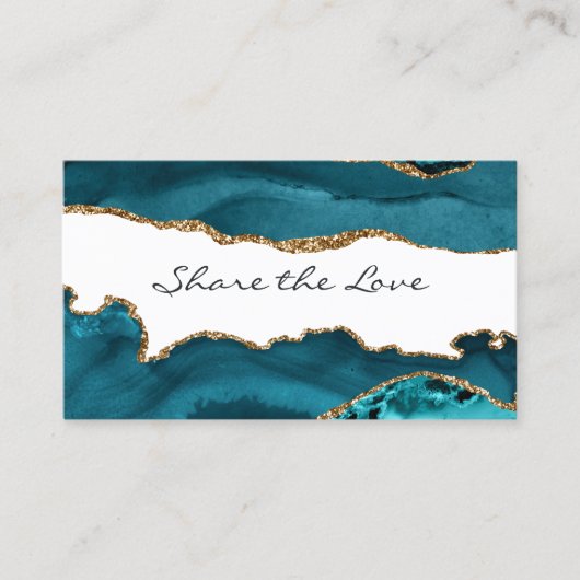 ティール（緑がかった色）-ターコイズと金ゴールドエージェントの参照カード 紹介カード (正面)