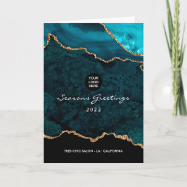 ティール（緑がかった色）-ターコイズと金ゴールドゲーデアゲート企業のト シーズンカード