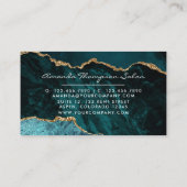 ティール（緑がかった色）-ターコイズと金ゴールド瑪瑙 ロイヤリティカード (裏面)