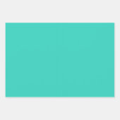 ティール（緑がかった色）ターコイズシェブロン ラッピングペーパーシート (正面3)