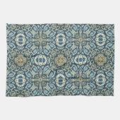 ティール(緑がかった色)ターコイズシーフオムグリーンボヘミアントリーアート キッチンタオル (横)