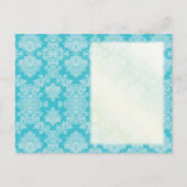 ティール(緑がかった色)ターコイズシーホース結婚式の日付を保存 案内ポストカード (裏面)