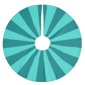 ティール(緑がかった色)ターコイズスターバストストライプ ブラッシュドポリエステルツリースカート (正面)