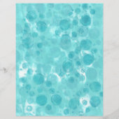 ティール(緑がかった色)ターコイズバブルのホワイトスクラップブック紙 (裏面)