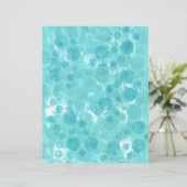 ティール(緑がかった色)ターコイズバブルのホワイトスクラップブック紙 (スタンド正面)