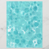 ティール(緑がかった色)ターコイズバブルのホワイトスクラップブック紙 (正面)