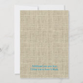 ティール(緑がかった色)ターコイズビーチバーラップスターフィッシュ招待状 招待状 (裏面)