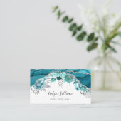 ティール（緑がかった色）ターコイズフローラ集計名刺 名刺 (スタンド正面)