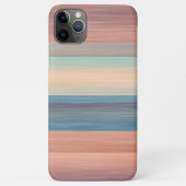 ティール（緑がかった色）ターコイズブルーオレンジウォーターカラーストライプアート Case-Mate iPhoneケース (裏面)