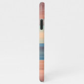 ティール(緑がかった色)ターコイズブルーオレンジウォーターカラーストライプアート iPhoneケース (右側)