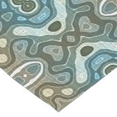 ティール(緑がかった色)ターコイズブルーグレーブラウンお尻ボヘミアンアート ショートテーブルランナー (コーナー)