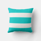 ティール(緑がかった色)ターコイズブルーストライプのビーチサマーアウトドア クッション (裏面)