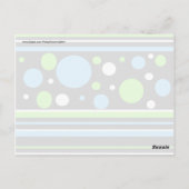 ティール（緑がかった色）ターコイズブルーライムグリーンストライプ水玉模様 ポストカード (裏面)