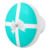 ティール（緑がかった色）ターコイズブルー&ボウシック セラミックノブ (右)