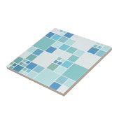 ティール(緑がかった色)ターコイズ幾何模様浴室用タイル タイル (側面)