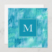 ティール（緑がかった色）ターコイズ抽象芸術 ノートカード (正面/裏面)