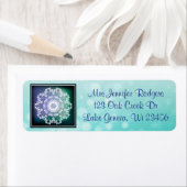 ティール（緑がかった色）ターコイズ抽象芸術 ラベル (インサイチュ)