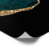 ティール（緑がかった色）-ターコイズ金ゴールドエージェントのビジネスポスター ポスター (角)