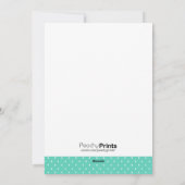 ティール（緑がかった色）ターコイズ&ホワイトメリークリスマスフォトカード シーズンカード (裏面)