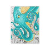 ティール(緑がかった色)タ航海のコマップ水色 ノートパッド (回転)