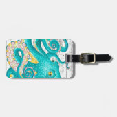 ティール(緑がかった色)タ航海のコマップ水色 ラゲッジタグ (正面横)