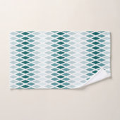 ティール(緑がかった色)ダイヤグラデーションモンド バスタオルセット (ハンドタオル)