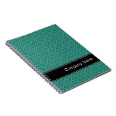 ティール(緑がかった色)ダイヤパーソナライズされたン ノートブック (右側)