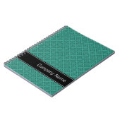 ティール(緑がかった色)ダイヤパーソナライズされたン ノートブック (左側)