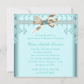 ティール（緑がかった色）ダイヤモンドティール（緑がかった色）ブルーキンセアニェラ 招待状 (裏面)