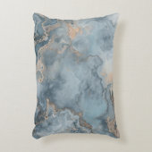 ティール（緑がかった色）ダスティブルーグレーベージュコンテンポラリー アクセントクッション (正面(垂直))