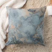 ティール（緑がかった色）ダスティブルーグレーベージュコンテンポラリー クッション (ブランケット)