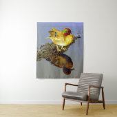 ティール（緑がかった色）ダックウォールタペストリー タペストリー (インサイチュ)