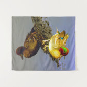 ティール（緑がかった色）ダックウォールタペストリー タペストリー (正面(横))