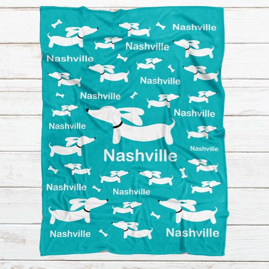 ティール（緑がかった色）ダッシカスタムャンド犬用ブランケット フリースブランケット