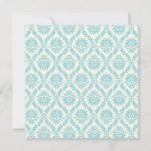 ティール(緑がかった色)ダマスクガールズ18thバースデーパーティー 招待状 (裏面)
