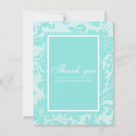 ティール（緑がかった色）ダマスクサンキューカード サンキューカード