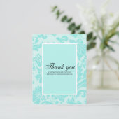 ティール(緑がかった色)ダマスクサンキューカード サンキューカード (スタンド正面)