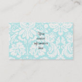 ティール（緑がかった色）ダマスクパターン氷スケートで滑る 名刺 (裏面)