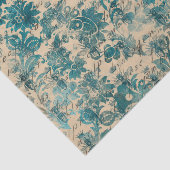 ティール（緑がかった色）ダマスクビー 薄葉紙 (詳細)