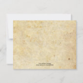 ティール(緑がかった色)ダマスクボウウェディングRSVP 出欠カード (裏面)